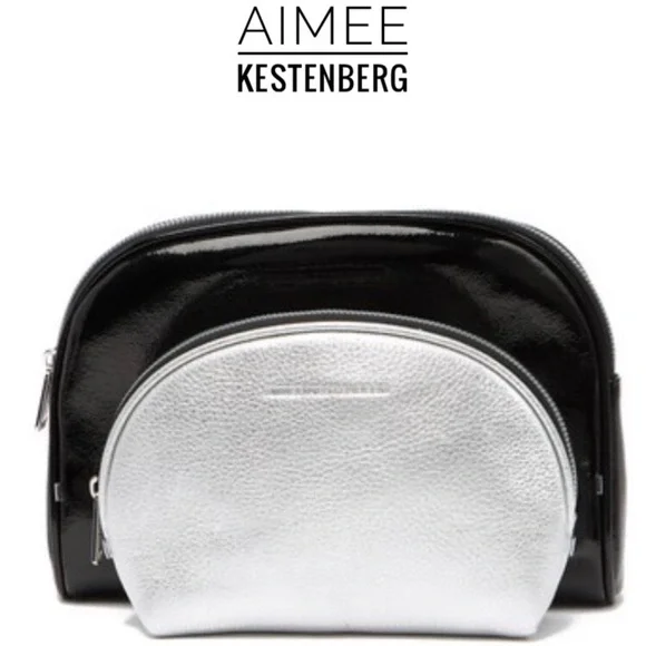 Aimee Kestenberg 2PC Leather Cosmetic Travel Set